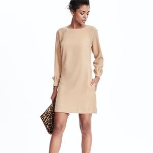 Banana Republic tan shift with cuff details
